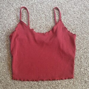 SHEIN Red Ribbed Camisole Top